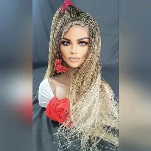 Braided wigs, micro million braids, blond wig, ombre, stunning NWT, YASSINE - Picture 13 of 16